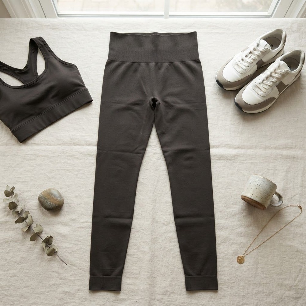 Set Active Sculptflex High Waisted Seamless Leggings Espresso Brown Womens Small